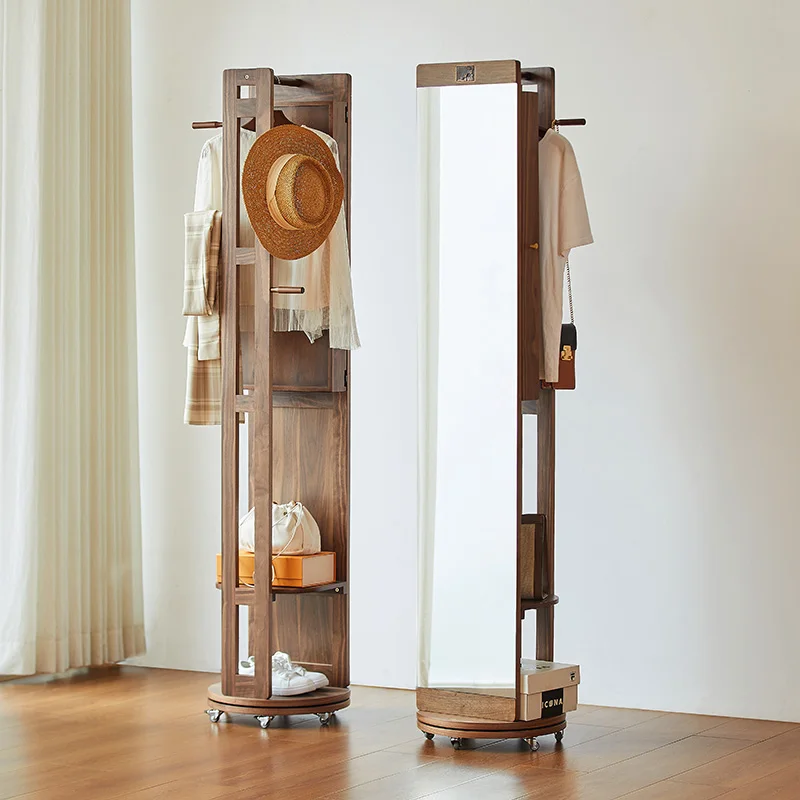 Reachable full-body mirror, coat rack, multi-functional rotating full-length mirror, light luxury, advanced dresser, floor-to-ce
