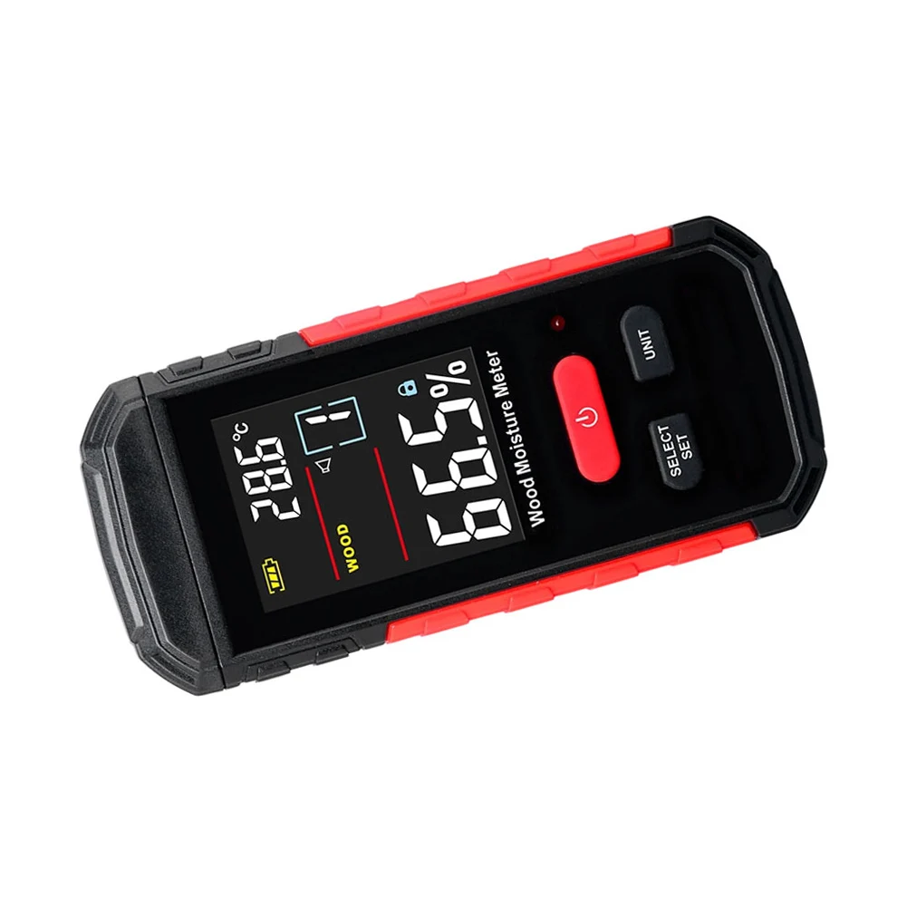 WT635 Moisture Analyzer for Wood and Drywall 8 Adjustable Scales Gear 1 to Gear 8 LCD Display with Temperature Readout