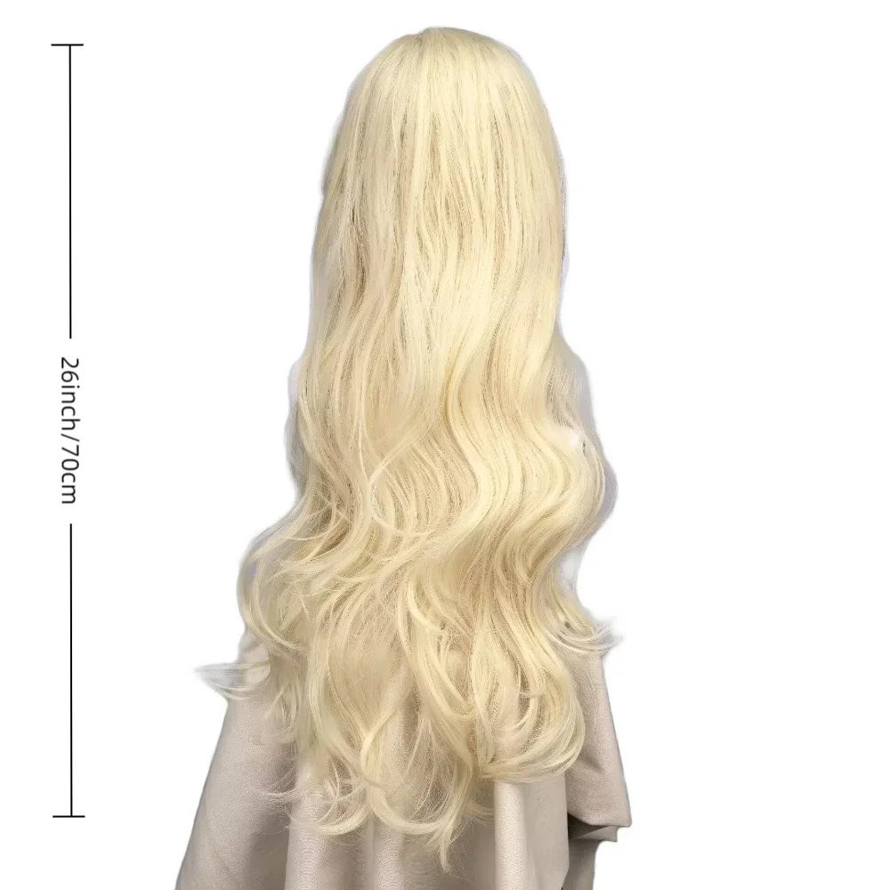 Glinda Cosplay perruque pour femmes filles méchante longue ondulée Blonde résistant à la chaleur cheveux synthétiques Blonde perruques Cos Glinda fête Halloween