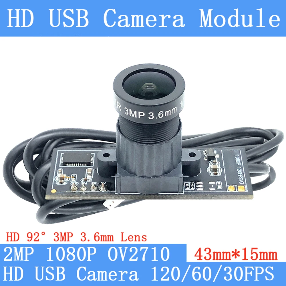 2MP USB-Kameramodul 1080P Full HD MJPEG 120FPS 60FPS 30fps High Speed Mini CCTV Linux UVC Null Verzerrung Webcam-Überwachung