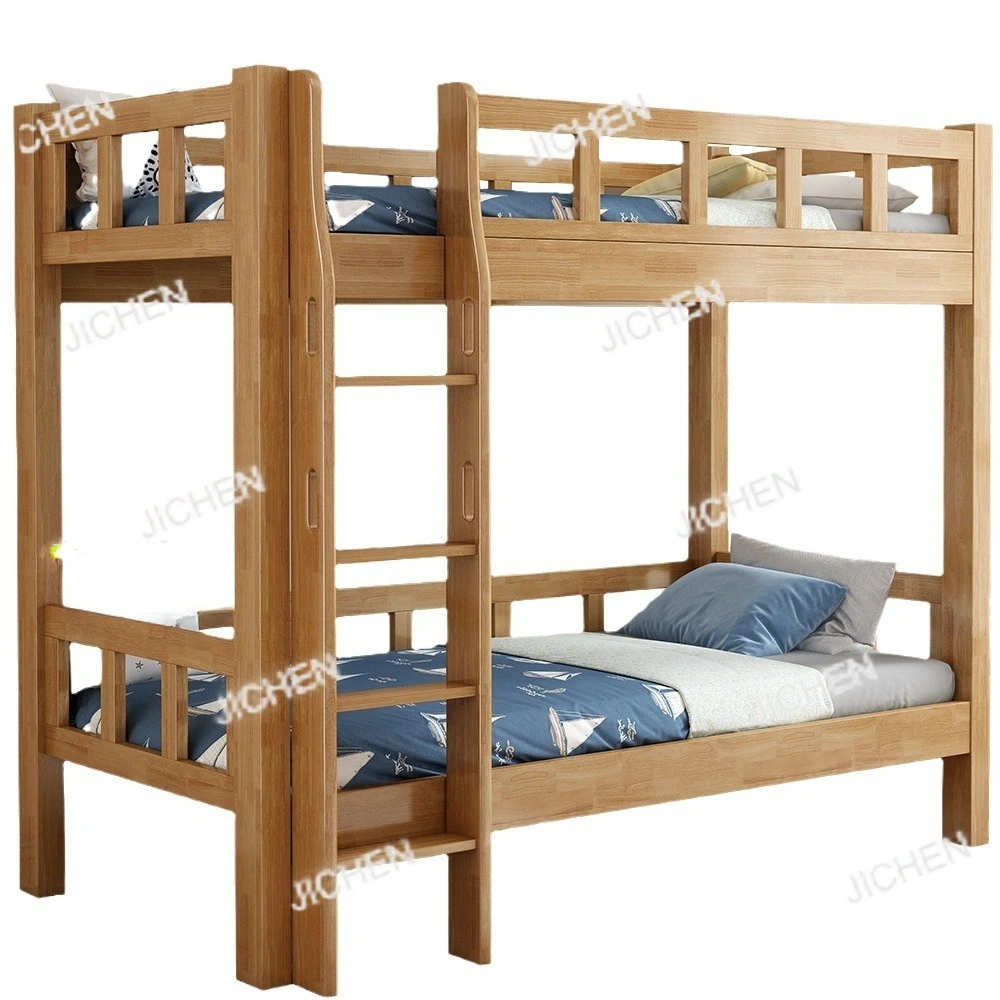 

Solid wood rubber wood bunk bed small apartment high and low bed dormitory engineering bed