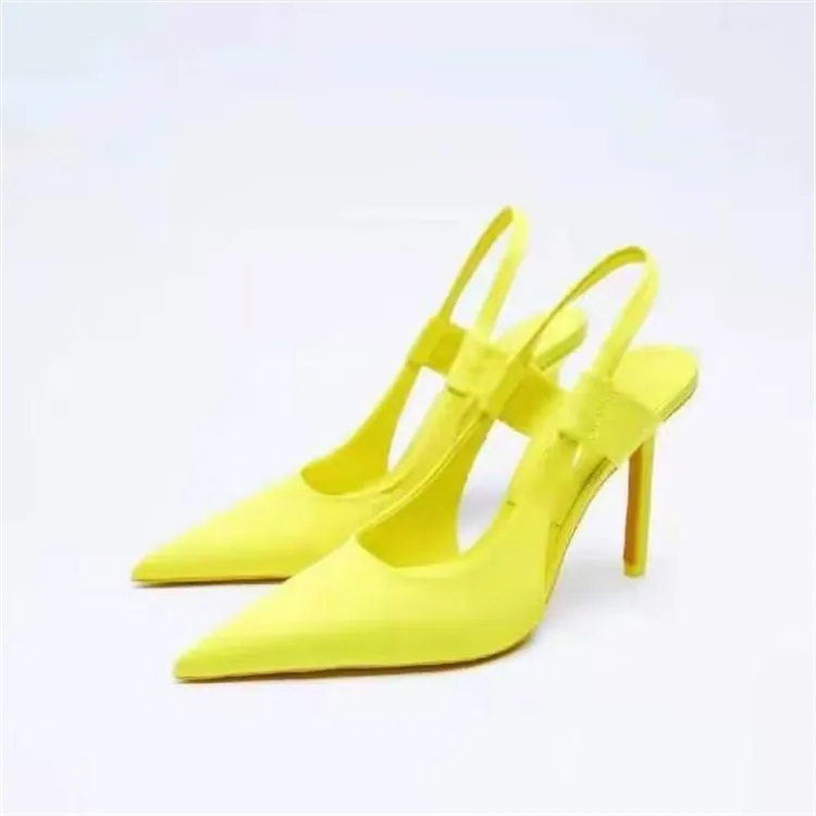 Ladies French Elegant Stiletto Sandals New Style Slingback Temperament Highheeled Mules Dress Party Women Shoes Zapatos De Mujer