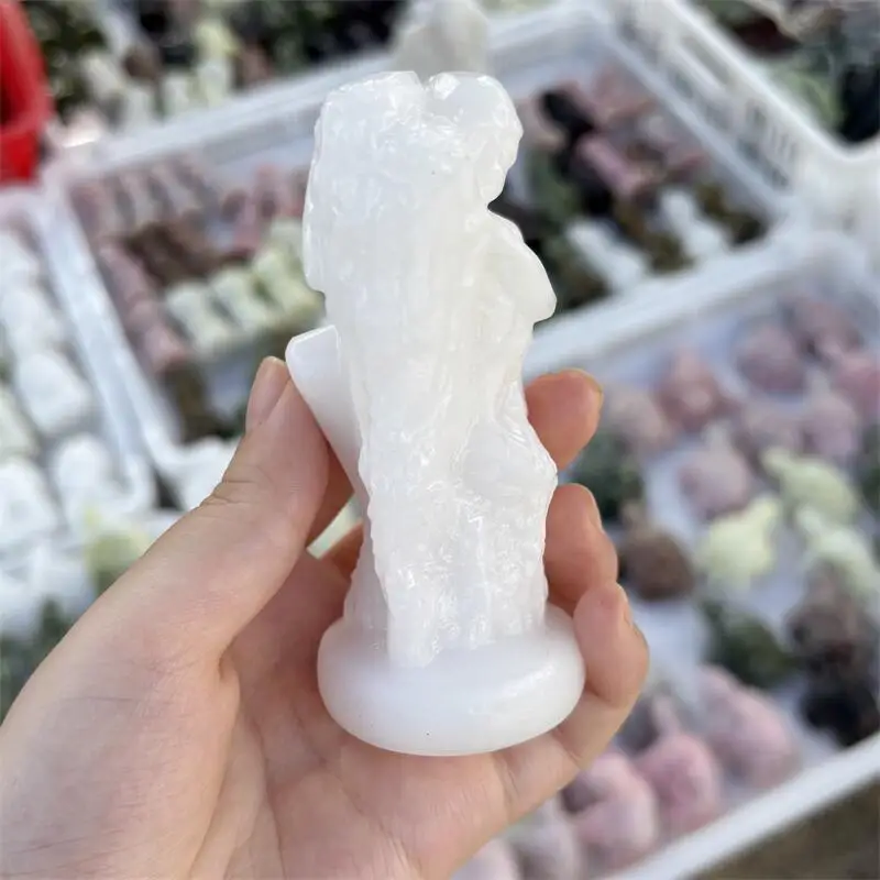 

Натуральный Белый Мрамор Нефрит Мультфильм Резьба Драгоценный Камень Рейки Исцеление Фэншуй Камень Домашний Декор Праздничный Подарок 1 шт.
