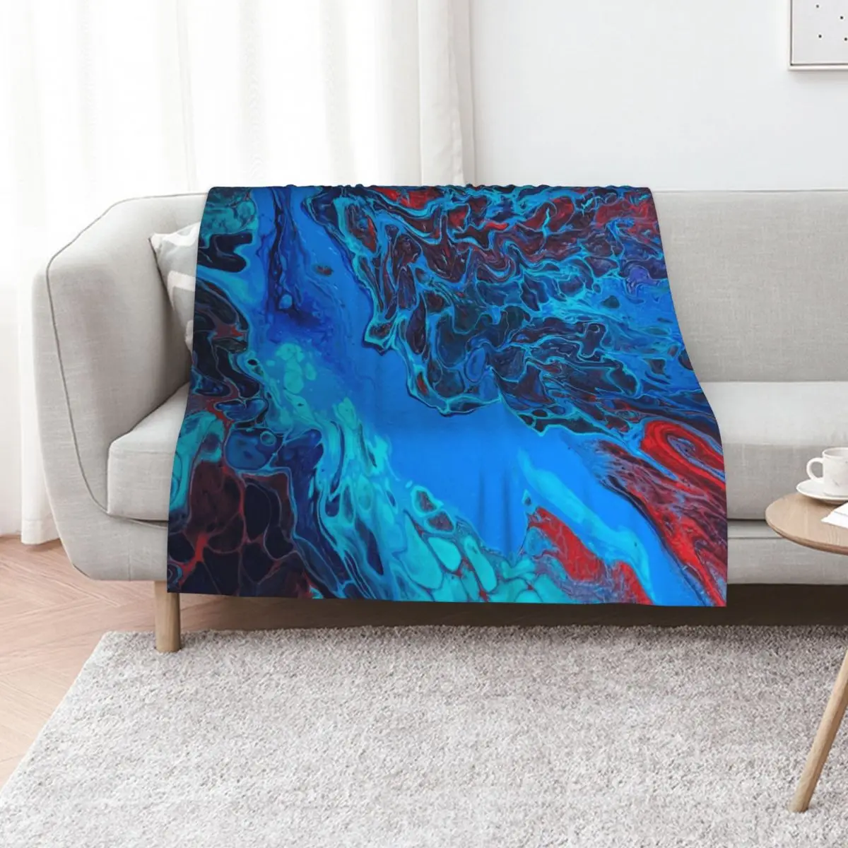 

Bubbles Acrylic Pouring Throw Blanket Retros Thins Cute Sleeping Bag Blankets