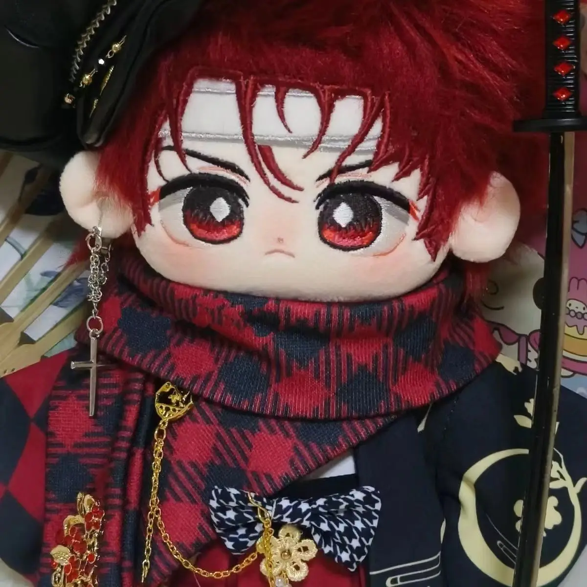 Demônio Slayer Kamado Tanjirou Cosplay, Fantoche nu do bebê, Fantoche de lã, Boneca fofa, Algodão sentiu Master Doll, Presente delicado adorável