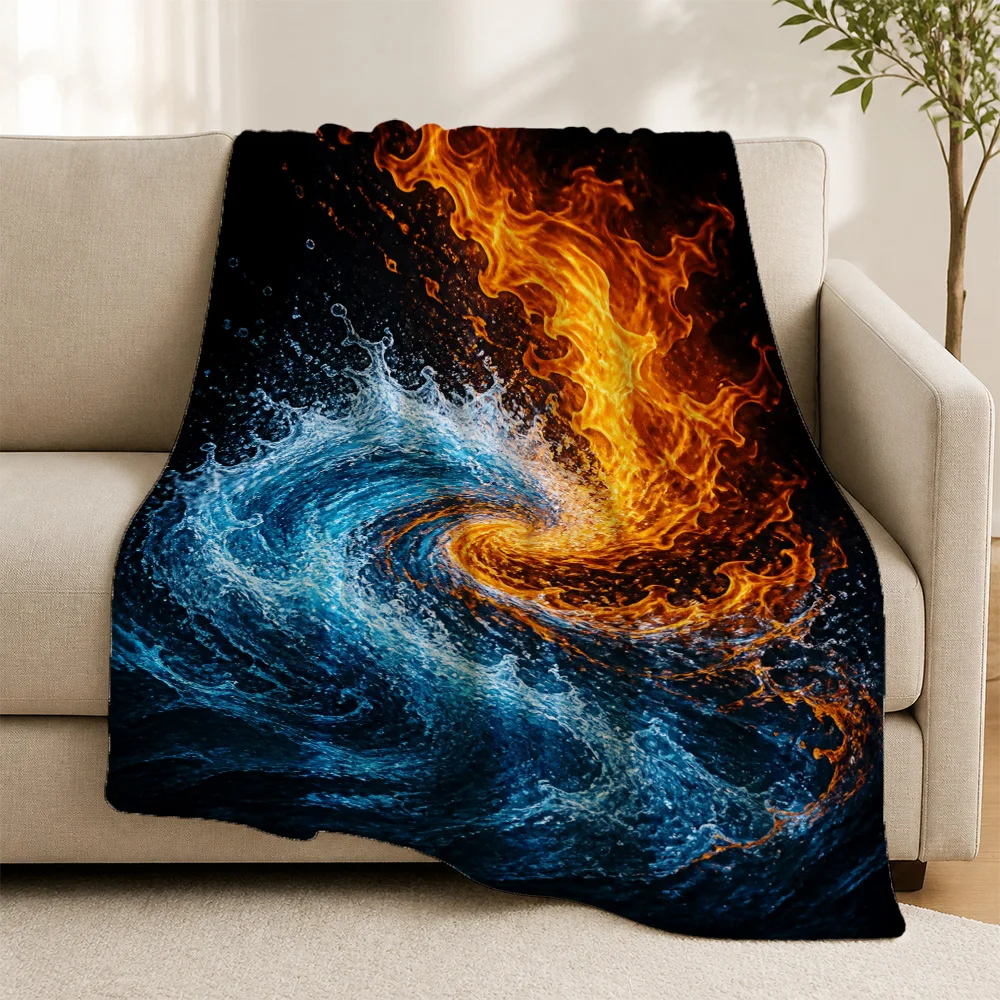 Luxurious Abstract Cosmic Vortex Throw Blanket for Sofa Living Room Decor Deep Ocean Swirl Nebula Energy Art Winter Cozy Bed Thr