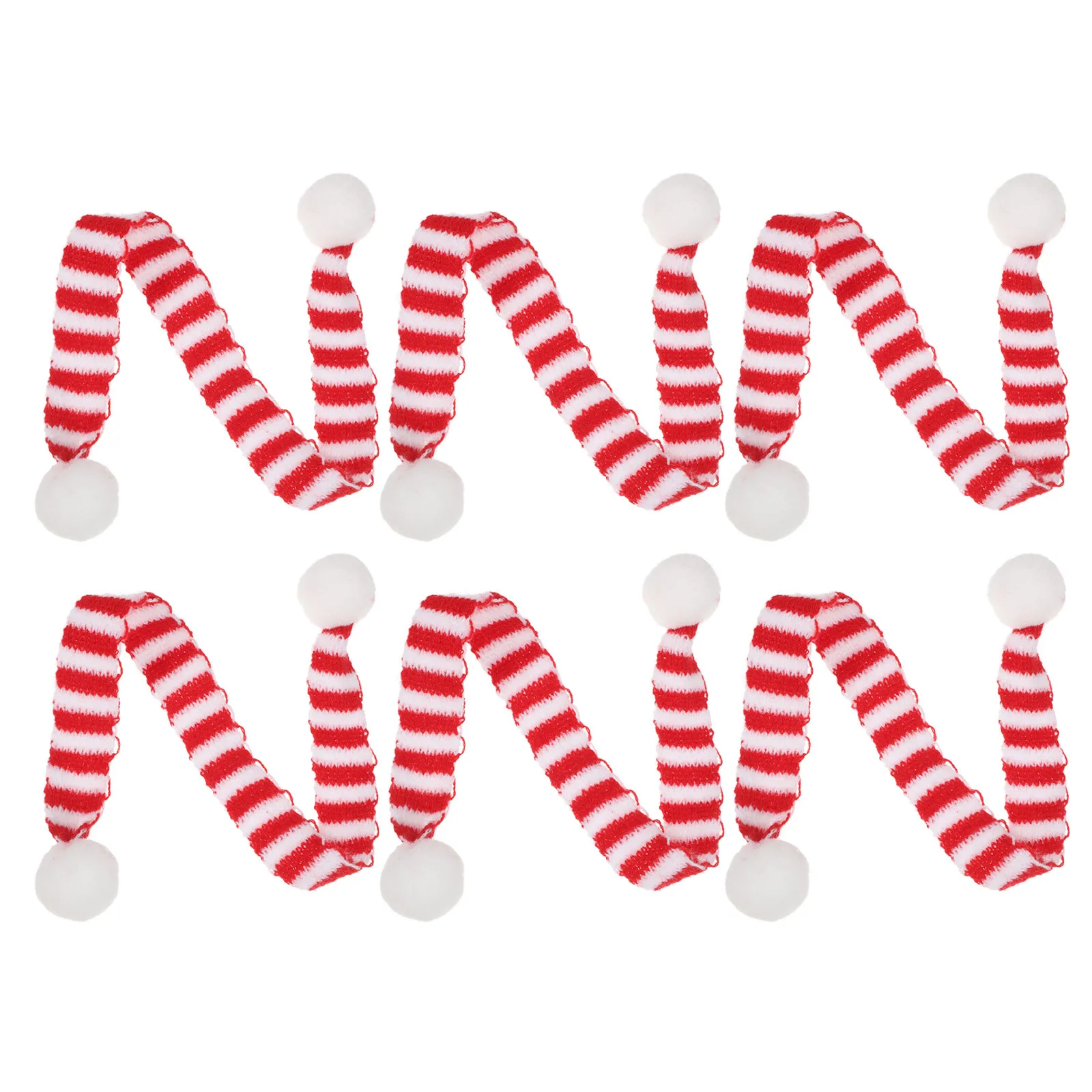 

6 Pcs Mini Christmas Scarf Wine Bottle Xmas Party Ornament Cover Decorations for