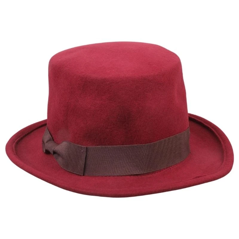 

Шерстяной цилиндр Fedora, черный цилиндр с короткими полями и плоским цилиндром, подарок-сюрприз для парня