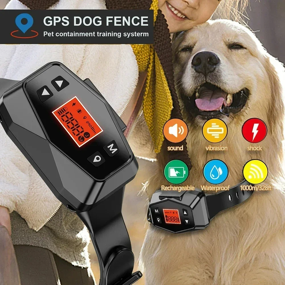 Nuevo sistema inalámbrico de contención de valla para mascotas con GPS, Collar de adiestramiento para perros al aire libre, rastreador GPS de descarga eléctrica, resistente al agua, antisecuestro