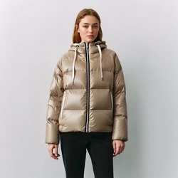 CA-35 Winter Zip White Duck Down Jackets For Women Ladies Bubble Overcoat Women's Down Coats Hooded Clothing