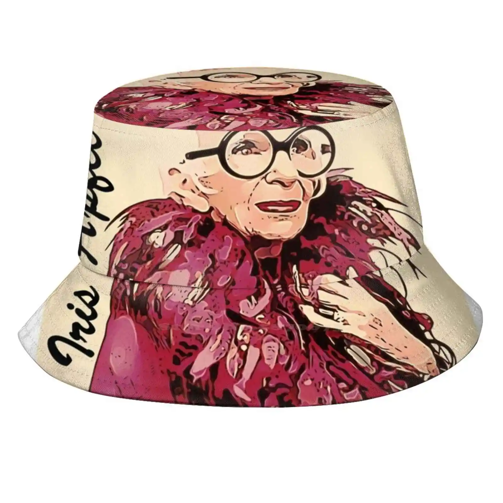 Iris Apfel Print Bucket Hats Sun Cap Iris Apfel Icon Style Fashion Old Young Glasses Cool