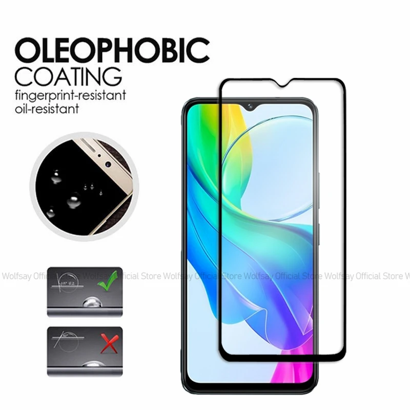 2/4PCS Tempered Glass For Vivo Y03 4G Screen Protector Vivo Y03 4G Glass Full Glue Cover Protective Phone Film For Vivo Y03 4G