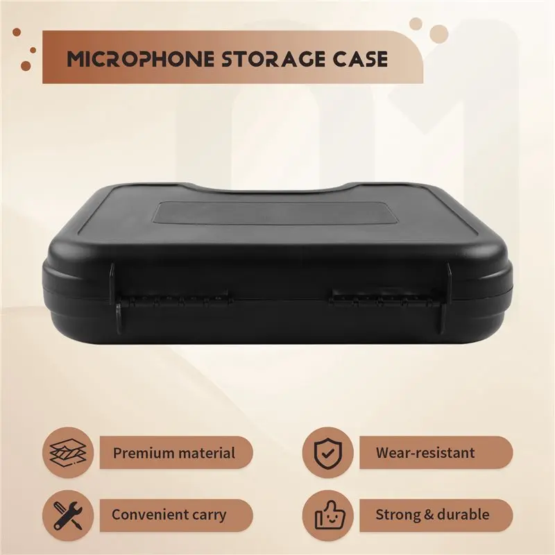 ABJF-2X Microphone Storage Case Large Capacity Handheld Protective Box For Condenser Mic Recording Studio Equipment