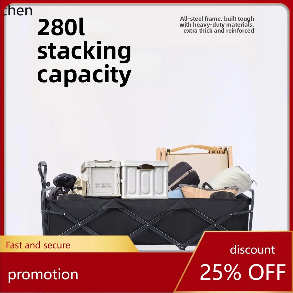 

Hxl telescopic handle folding outdoor camping cart lightweight picnic wagon