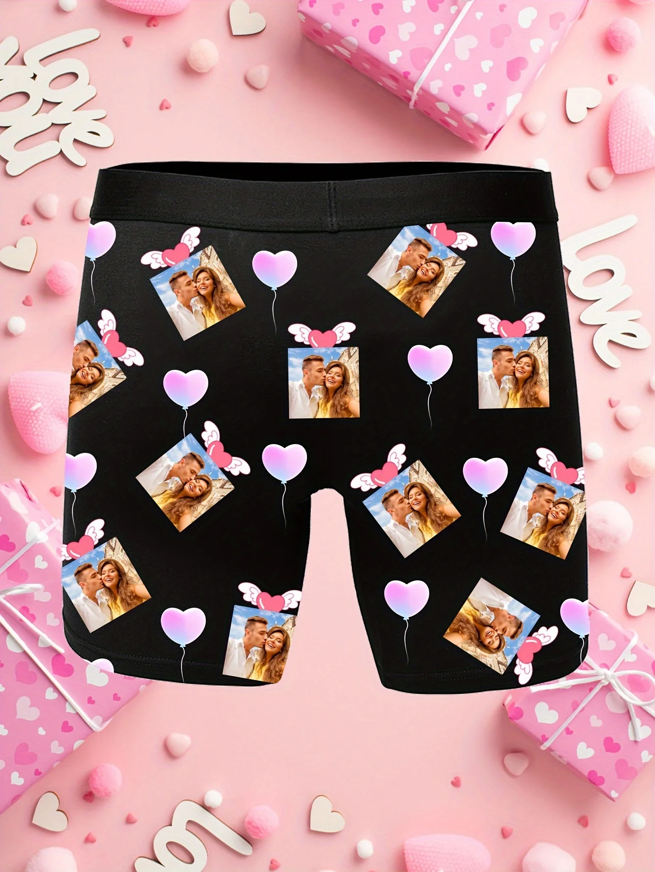 1pc Custom Underwear Personalized Pattern Printing, Comfortable Casual Funny Men'S Underwear Custom Funny Avatar Portrait