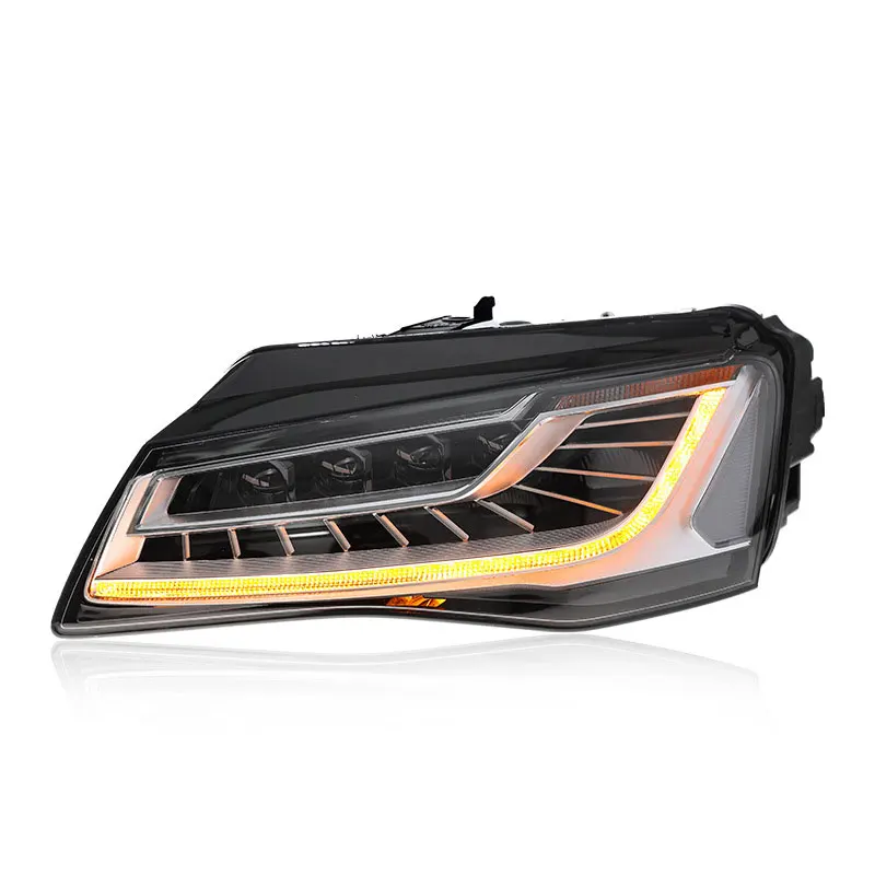 Headlight A8 2010-2013 Plug Play Xenon Headlamp No Need Replacement Bumper Upgrade LED Matrix Lens Headlights for Audi