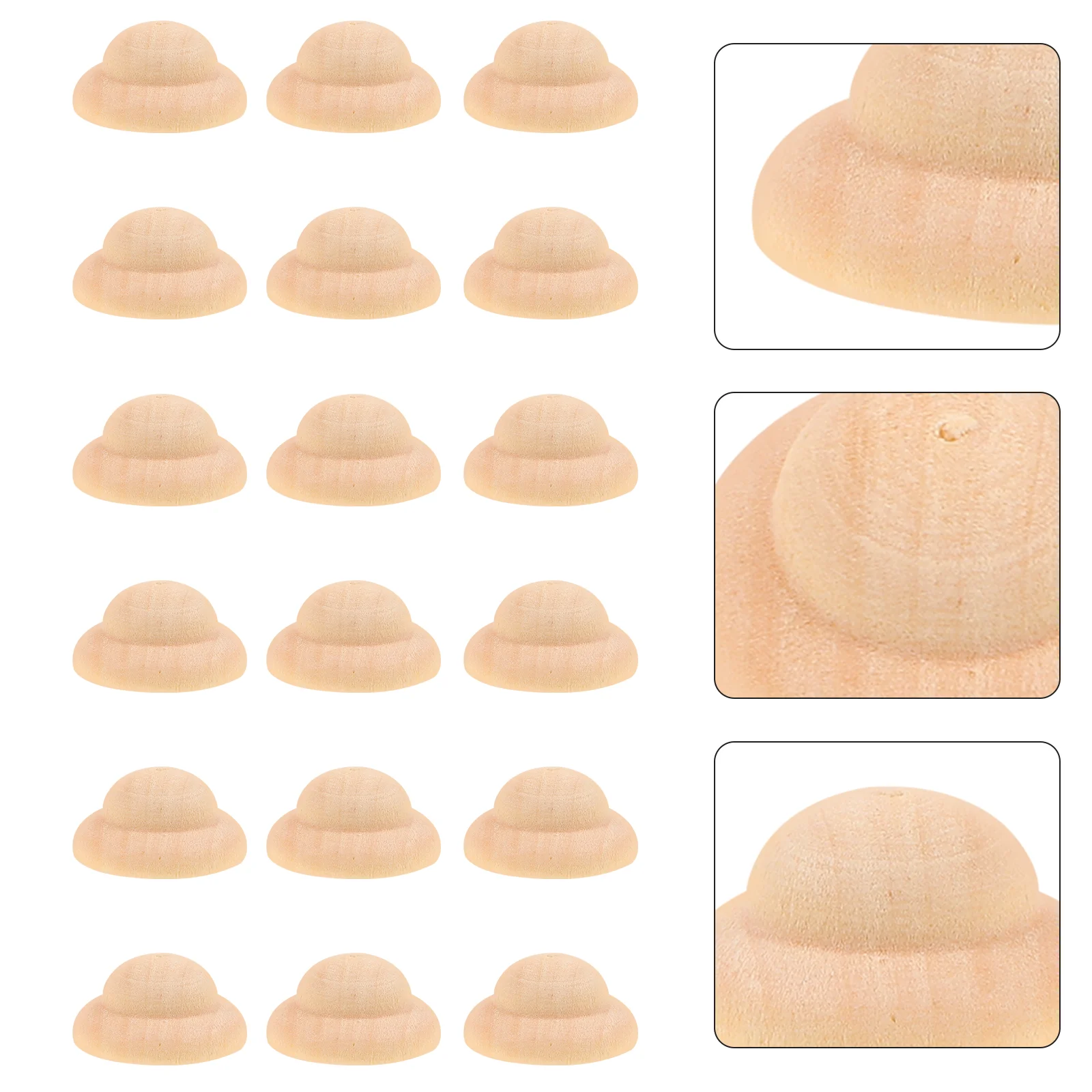 

40 Pcs Puppet Unfinished Wooden Dolls Hat Hats Girls Unfinished Adornments Craft Kids Painting Toy Safe Decorative Peg