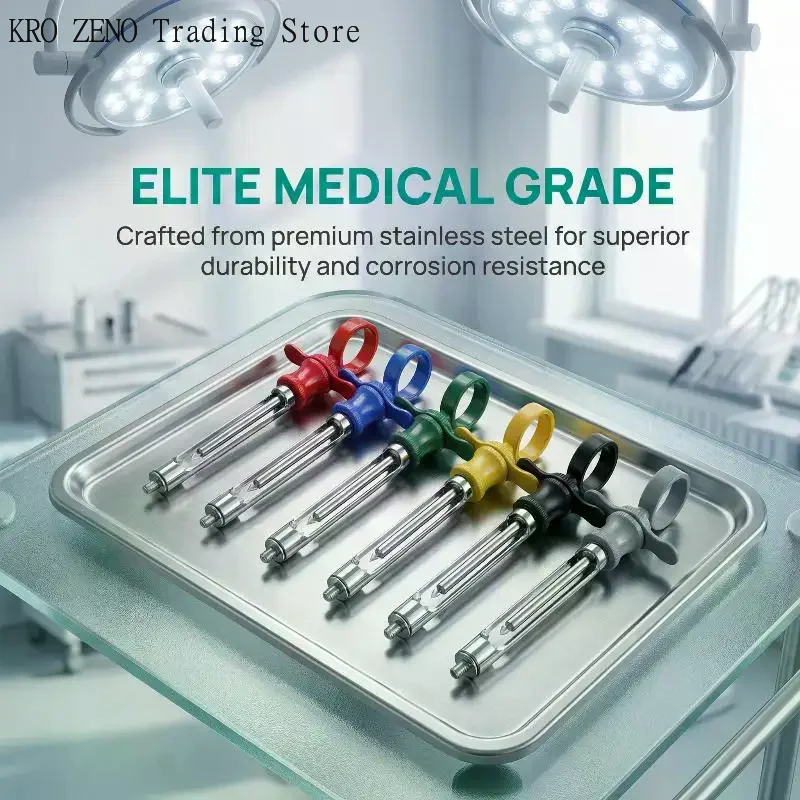 Professional  Oral Cavity Aspirating Syringes Stainless Steel Aspirating Syringes With Hook-head Sharp Head Instrument TeethCare