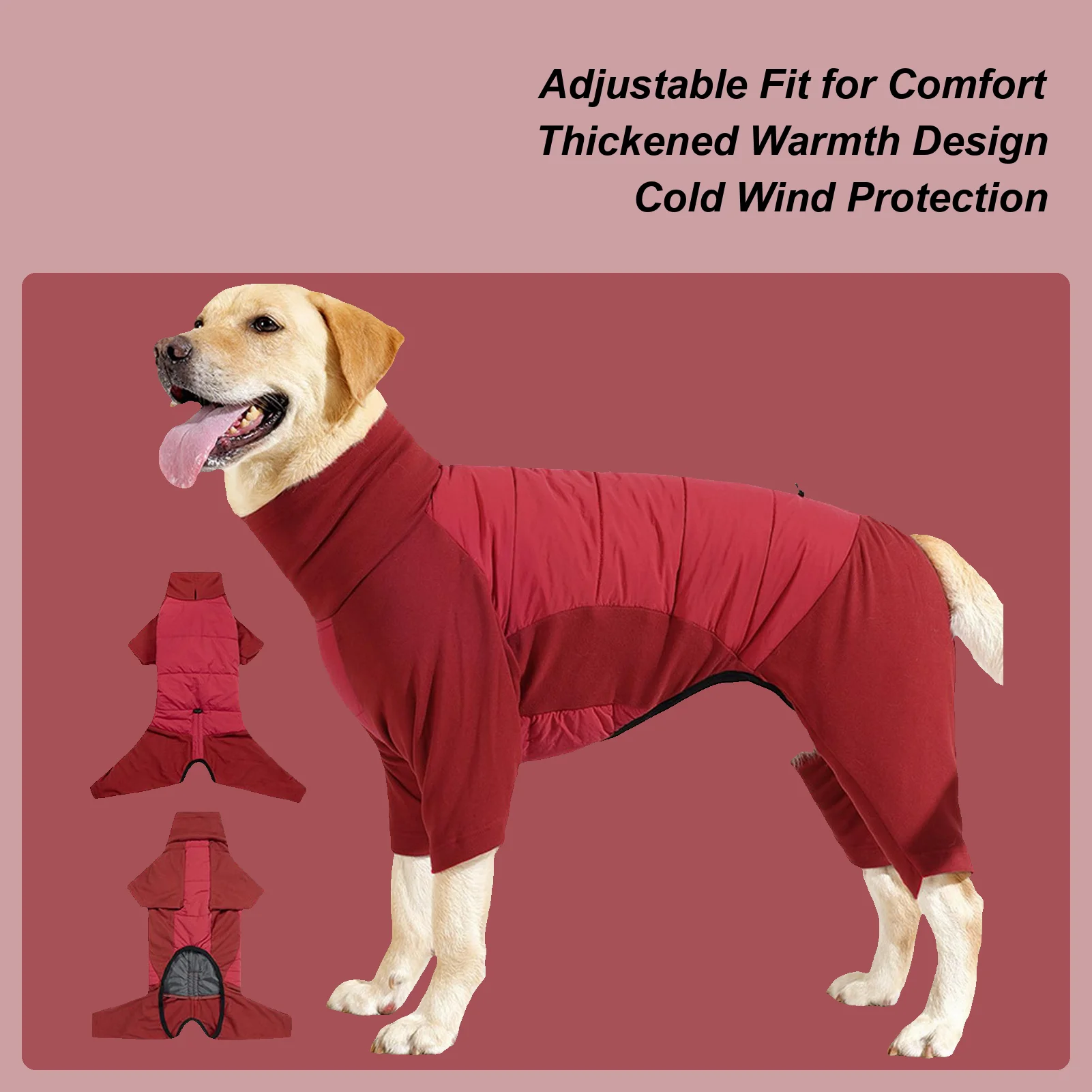 

Зимнее пальто для собак с высоким воротником, одежда для щенков на холодную погоду, водонепроницаемое зимнее пальто для домашних животных для маленьких и больших собак, походов на природу, кемпинга