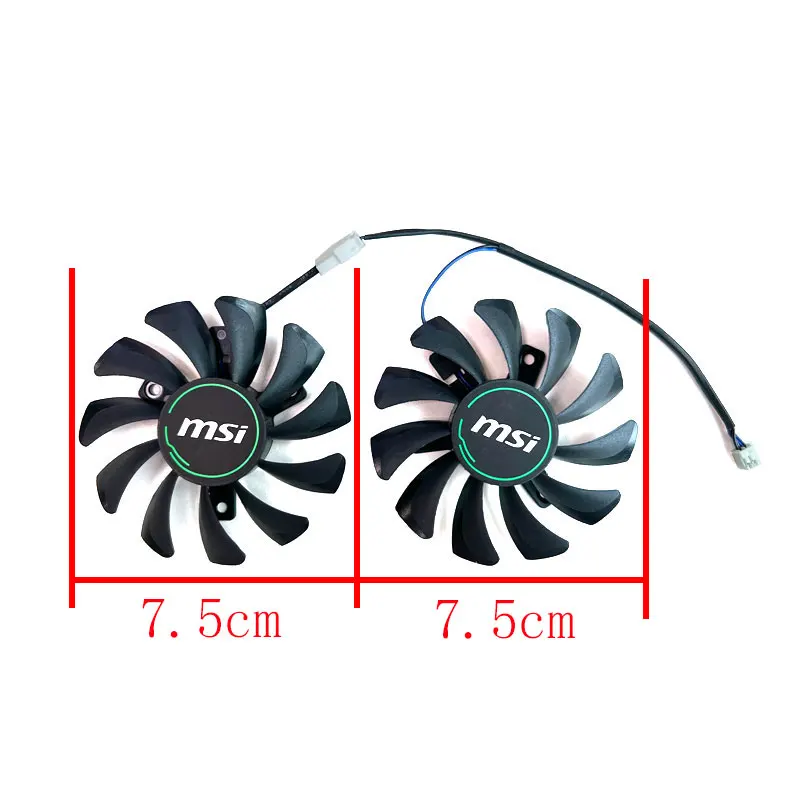 75MM cooling fan GPU fan HA8010H12F-Z radiator fan replacement GTX1650 MSI GEFORCE GTX 1650 Super Ventus XS graphics card fan