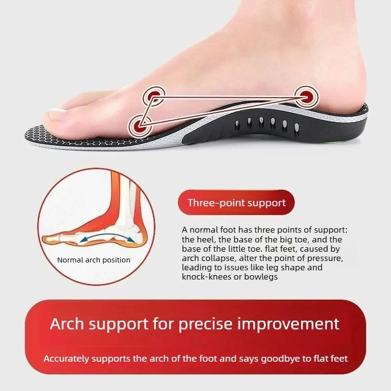 Arch Support Sports Stoßdämpfende Einlegesohlen zur Linderung von Fußschmerzen und Ermüdung, antibakterielle, geruchsresistente Spezialeinlage für Plattfüße – Detail 1
