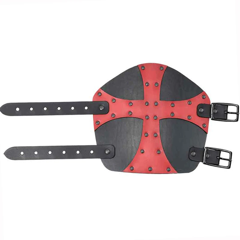อัศวินยุคกลาง Templar Crusader Arm Guard เกราะ Steampunk PU หนัง Bracer Gauntlet สายรัดข้อมือนักรบ Cosplay Prop