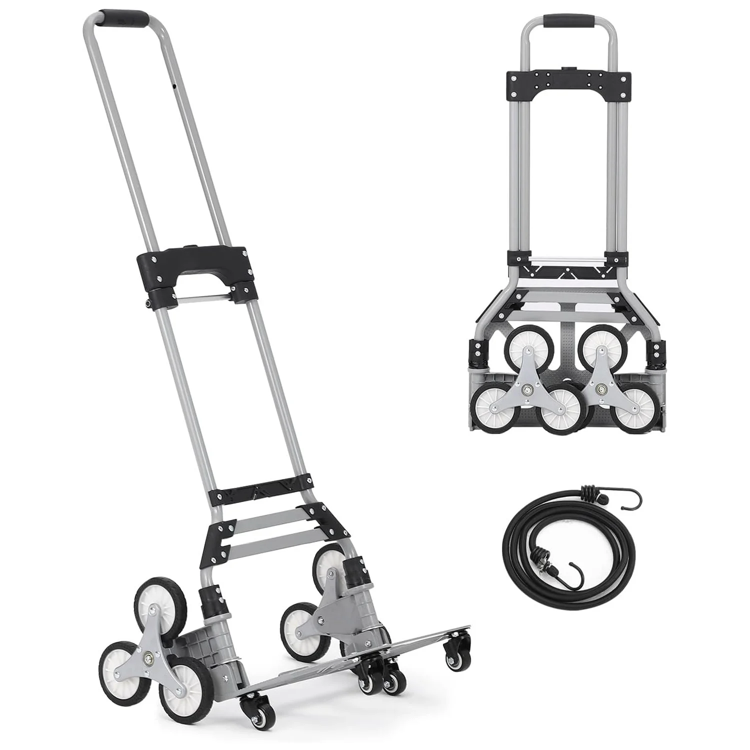 Stair Climbing Hand Truck Cart, 180 LBS Capacity Aluminum Folding Dolly Cart For Stairs, Heavy Duty Stair Climber Trolley