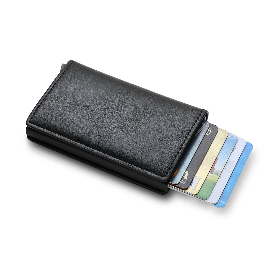 Rfid Aluminium Heren Portemonnee Kaarthouders Portemonnee Koolstofvezel Heren Zakelijk Slanke Dunne Slimme Portemonnee Creditcardhouder Hoesje Notitiehouder