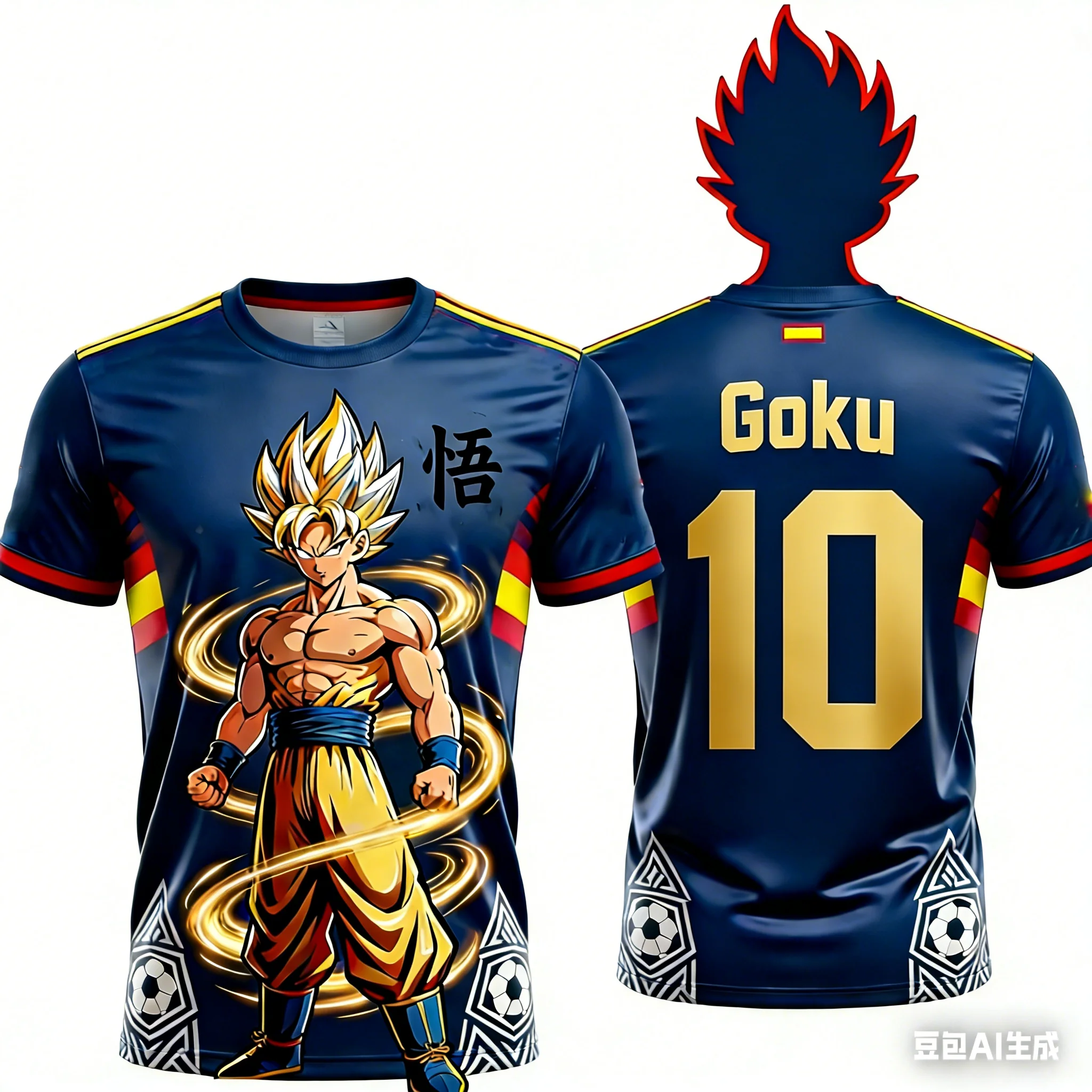 Anime Dragon Ball Goku 10, bedrucktes Fußballtrikot für Herren, atmungsaktives, schnelltrocknendes T-Shirt mit kurzen Ärmeln, passende Familienkleidung. – Detail 3