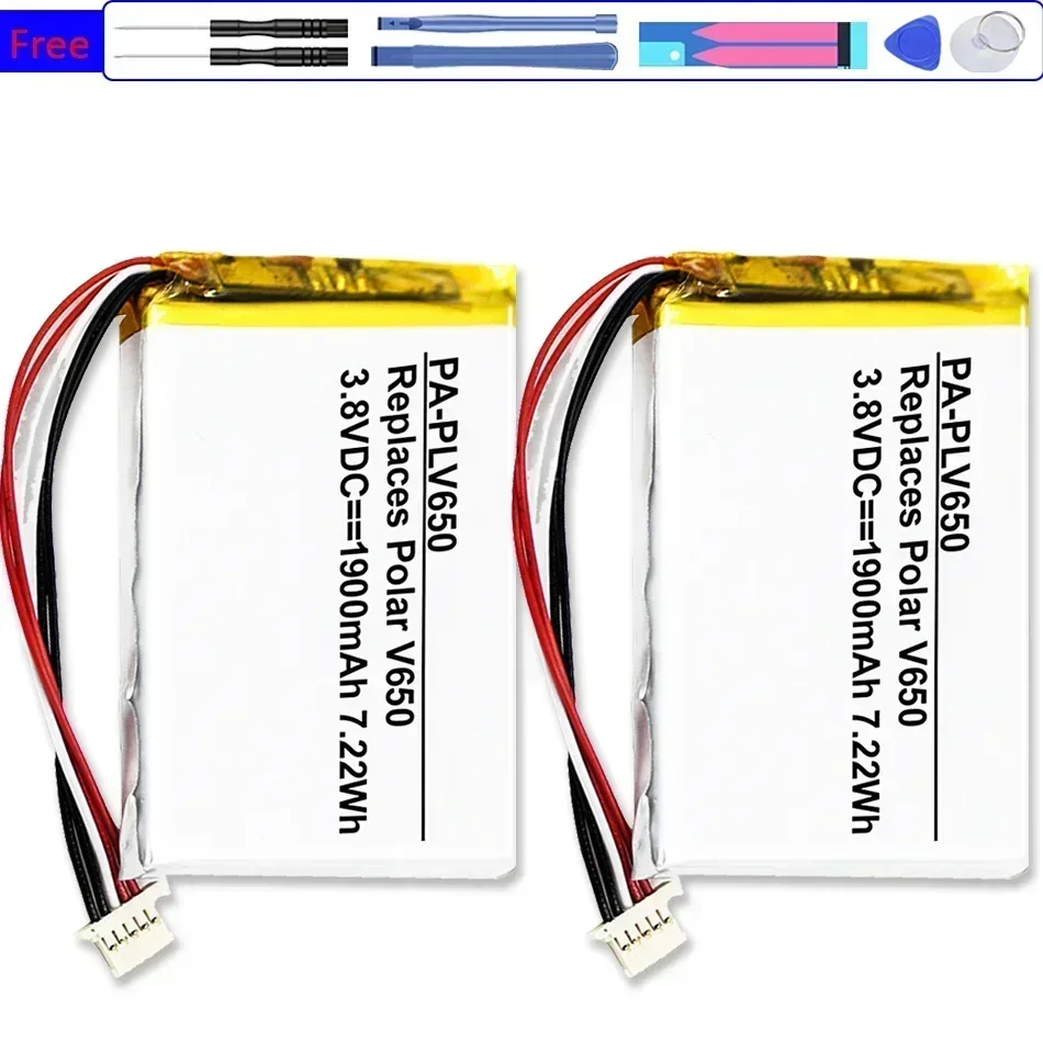 

2000mAh Battery for POLAR V650 Accumulator 3.7V 5-wire Plug High Quality Batterie Warranty 2 Years + Track Code