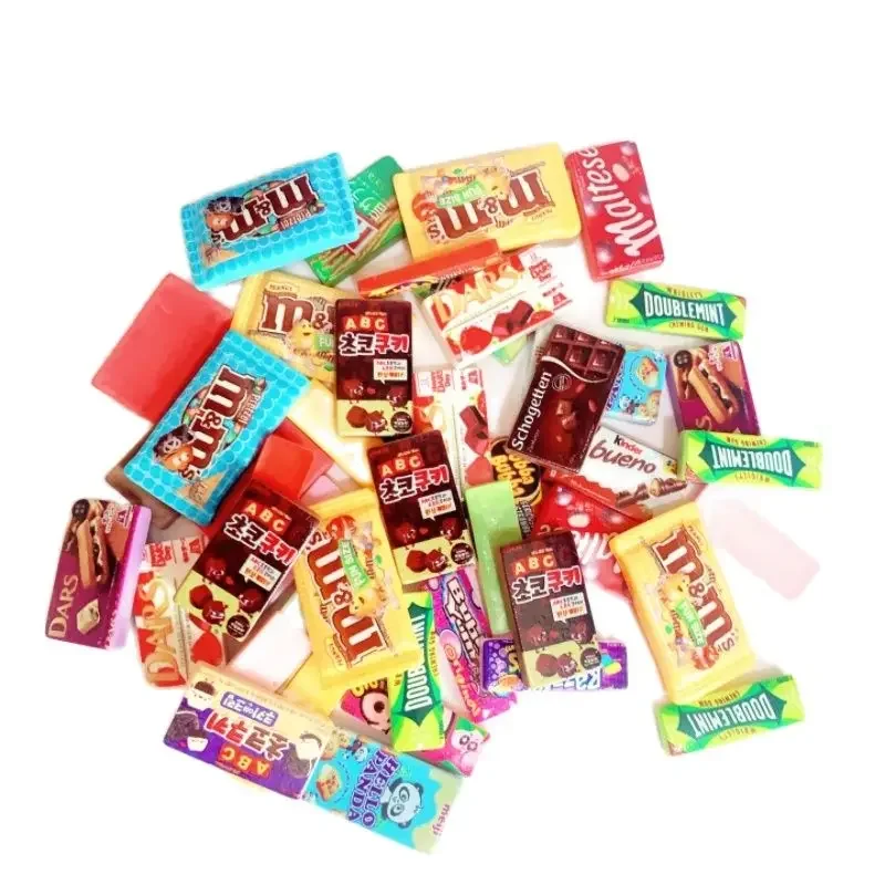 10PCS Resin Candy Charms Rectangular Simulation Chocolate Bean Chewing Gum DIY SLIME Filling Cream Gel Mobile Phone Shell