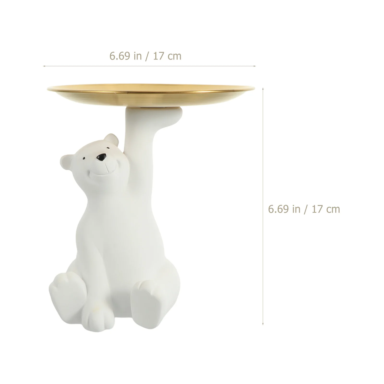 

Key Storage Tray Decoration Entryway Decorative Bear Container Stainless Steel Polar with Ornaments Trinket Holder Keys