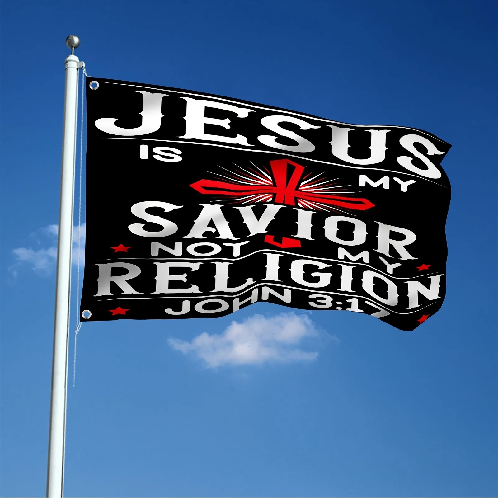 Jesus Is My Savior Not My Religion Christian Flag Durable Polyester Religious Banner