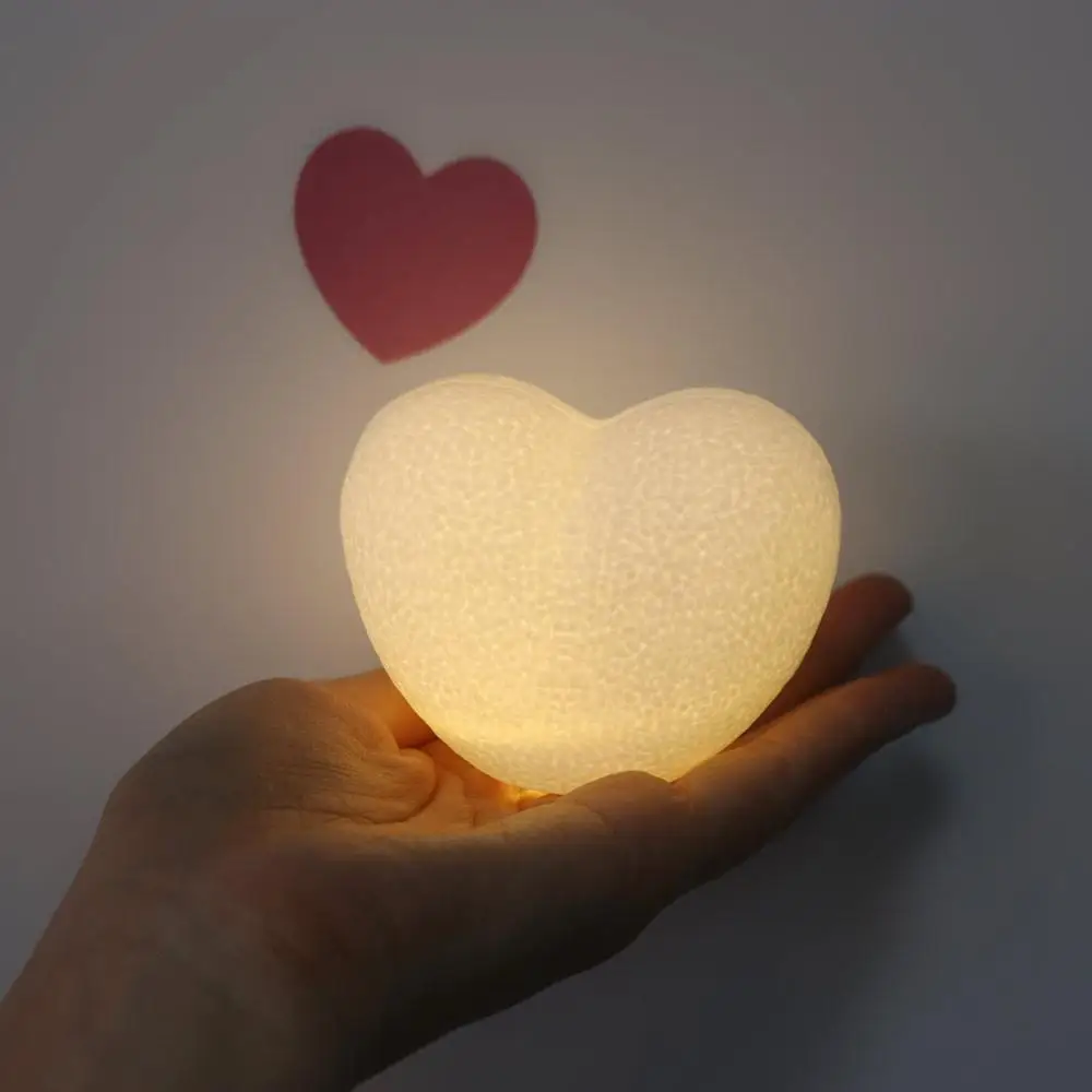 ثلاثي الأبعاد على شكل حب ضوء الليل الوردي الأبيض جو الديكور على شكل قلب LED مصباح الضوء المحيط الزفاف #2