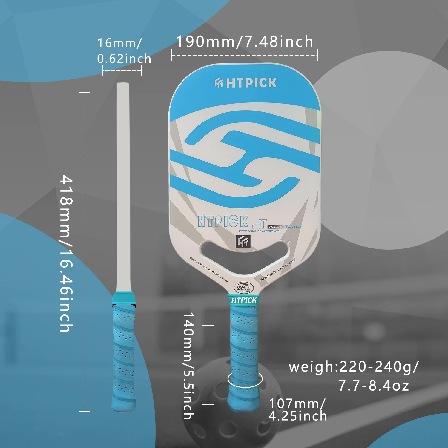 HTPICk hot-formed frameless pickleball paddle 16mm set is ready for shipment and has passed the USAPA certification.