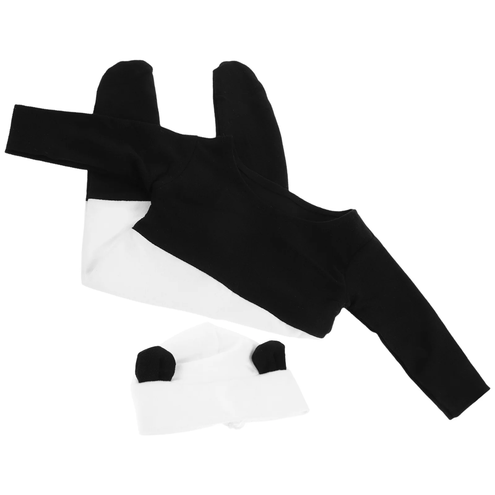 

1 Set Baby Panda Costume Newborn Photography Outfit Footed Romper Hat Set For Boys Girls Soft Comfortable Fabric Unisex Newborn