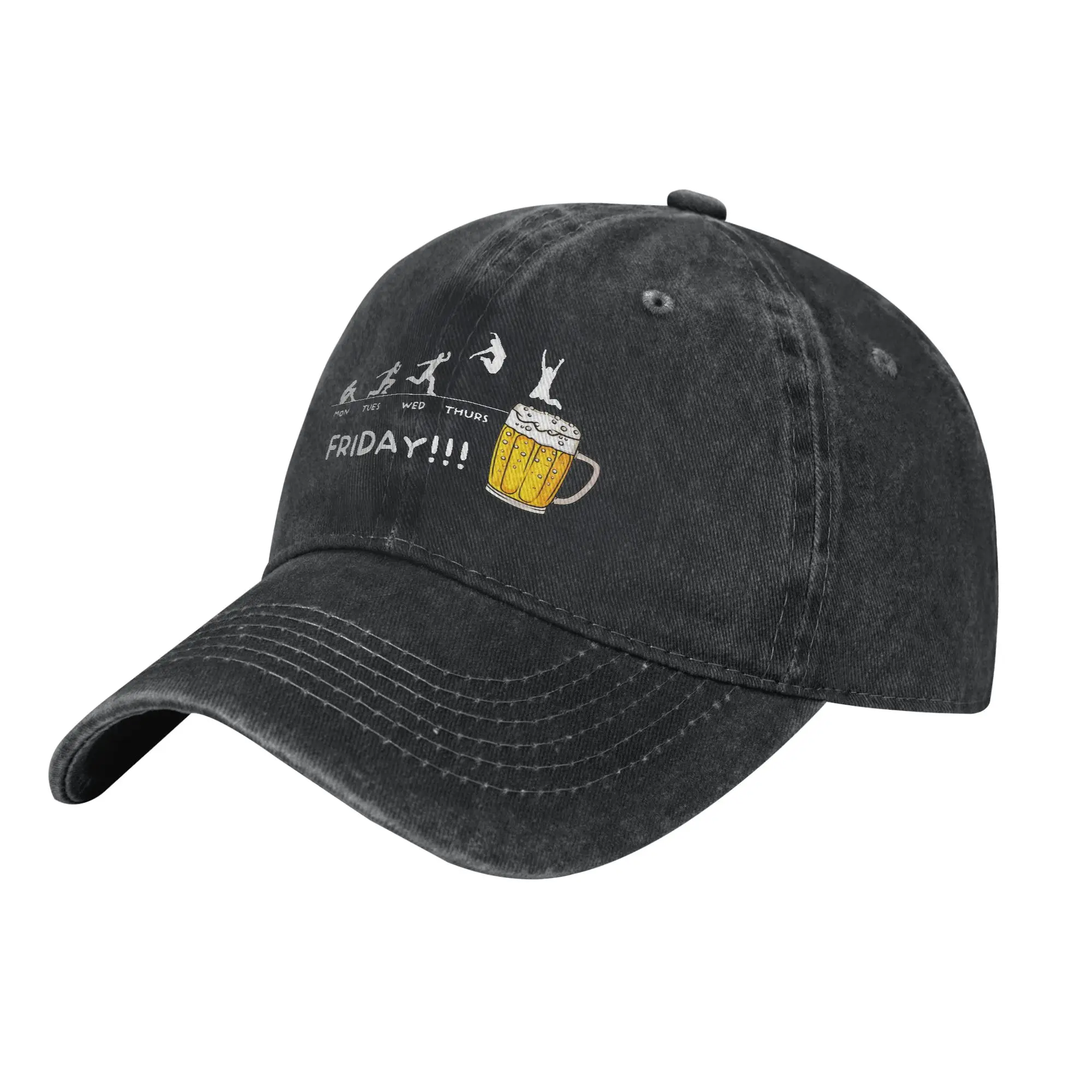 Friday Beer Drinking Men Women Baseball Caps  Distressed Washed Hats Cap Classic Outdoor Activities Unstructured Soft Sun Cap