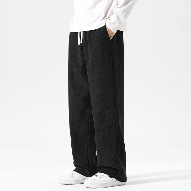 

Весенне-осенние американские новые модные мужские однотонные повседневные простые базовые повседневные модные свободные широкие брюки мужские брюки одежда