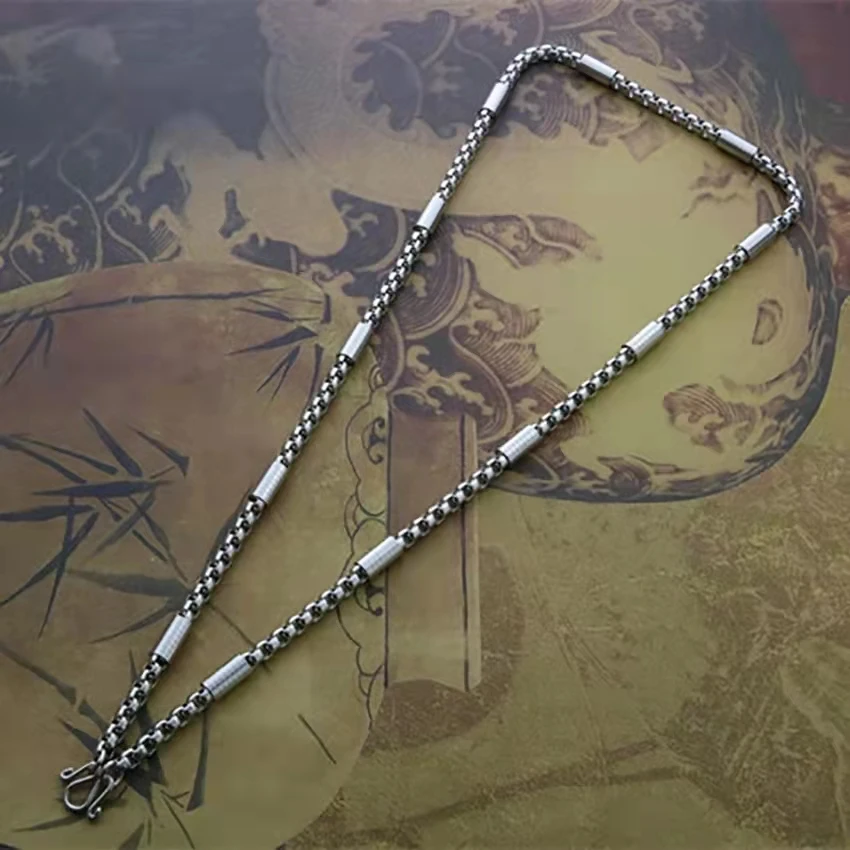 

New 316L Stainless Steel Box Chain Necklace for Men Women Pendants Kpop Collarbone Jewelry Gift