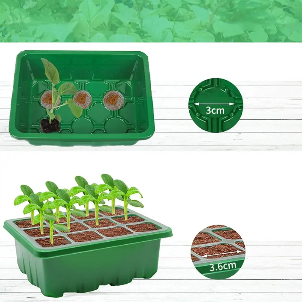 Plastic Starter Tray Set With Vented Dome Seedling Germination Box For Greenhouse Indoor Plant Nursery Growing