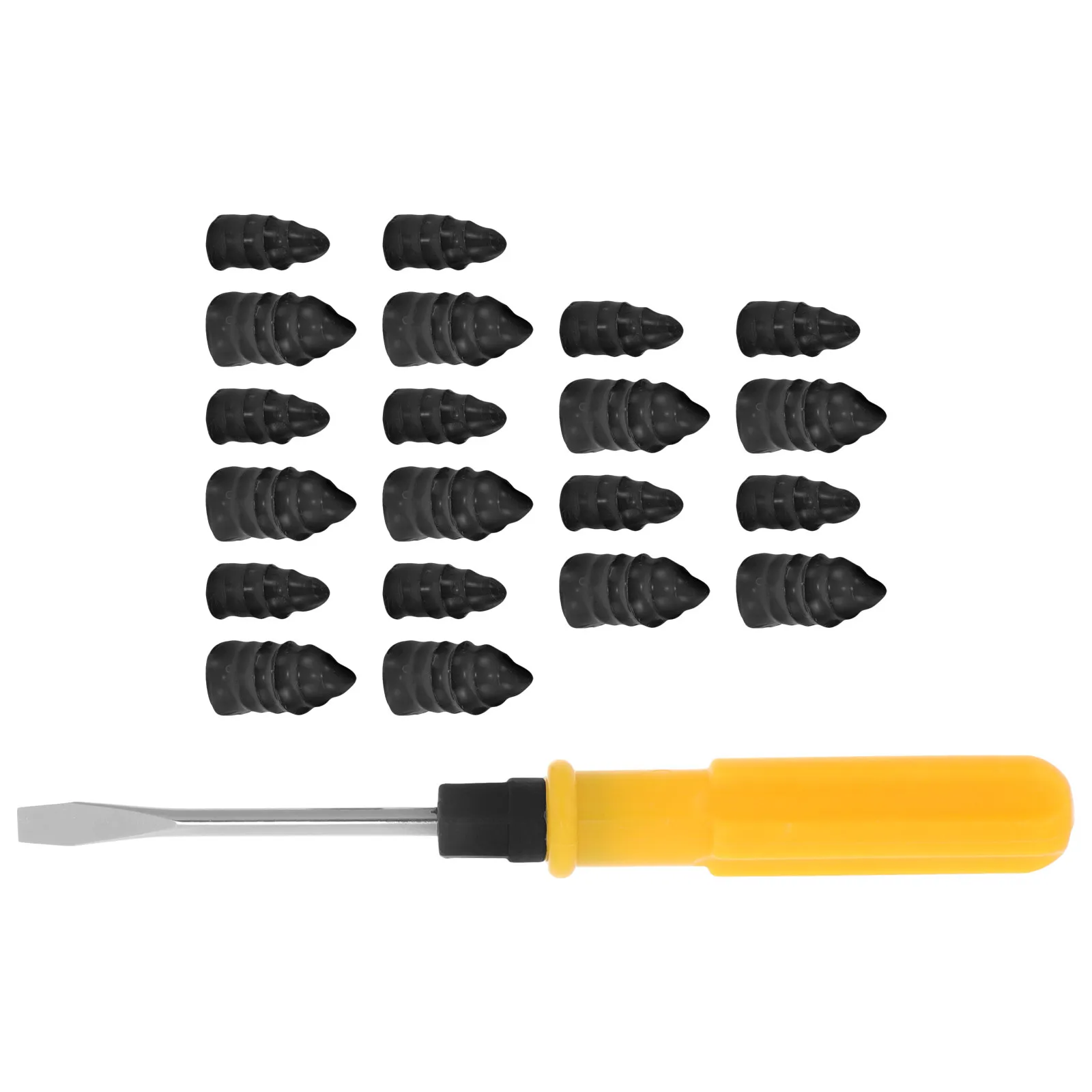 1Set Car Tire Repair Kit Fast Effective Puncture Fix for Tubeless Tires Includes Tire Rubber Screw Nails Screwdriver All in One
