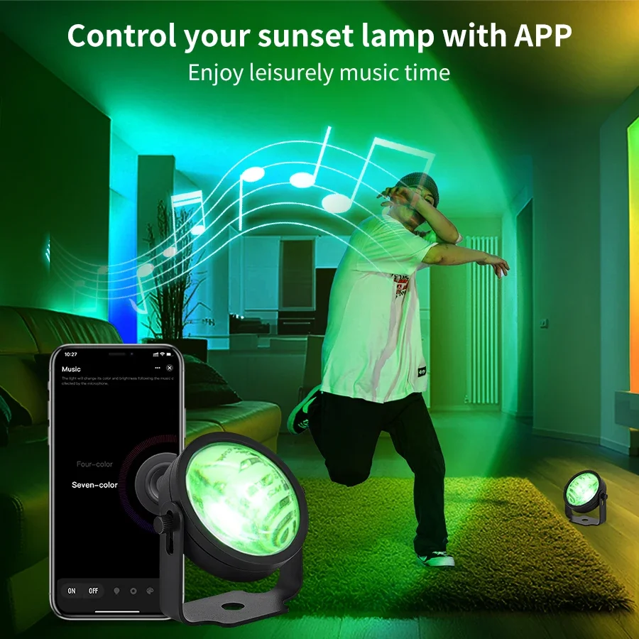 Tuya RGB LED جو ضوء الإسقاط التحكم عن بعد تغيير لون الإضاءة حائط الخلفية الديكور جو لمبة مكتب