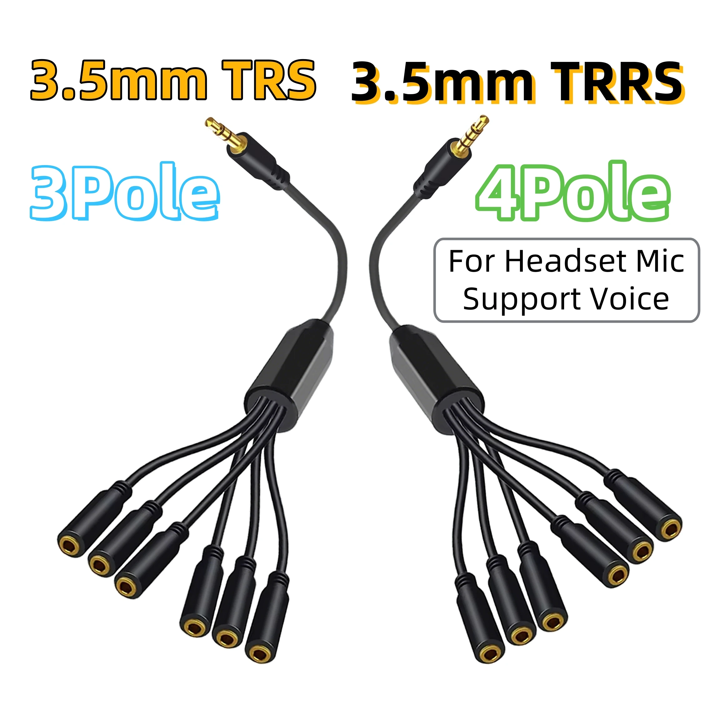 

3.5mm Headphone Splitter 1/8 TRS/TRRS Male to Female Jack Stereo AUX Adapter Audio Extension Cable for PC Phone TV Speaker