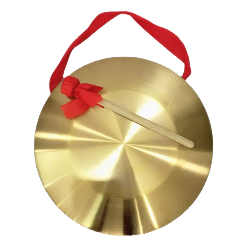 

Copper Gong Drum 22cm Thick Percussion Instrument Mallet Small Golden Chinese Sticks Traditional Decor Asian Musical Instruments