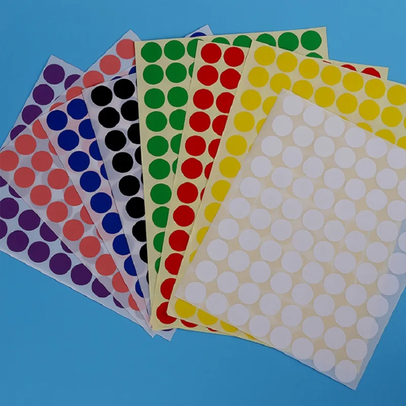 1000 pcs , 10mm Colorful Round Dot Stickers ,Self Adhesive Circles Paper Label - DIY Tags , Pink Red Gold Black White Yellow