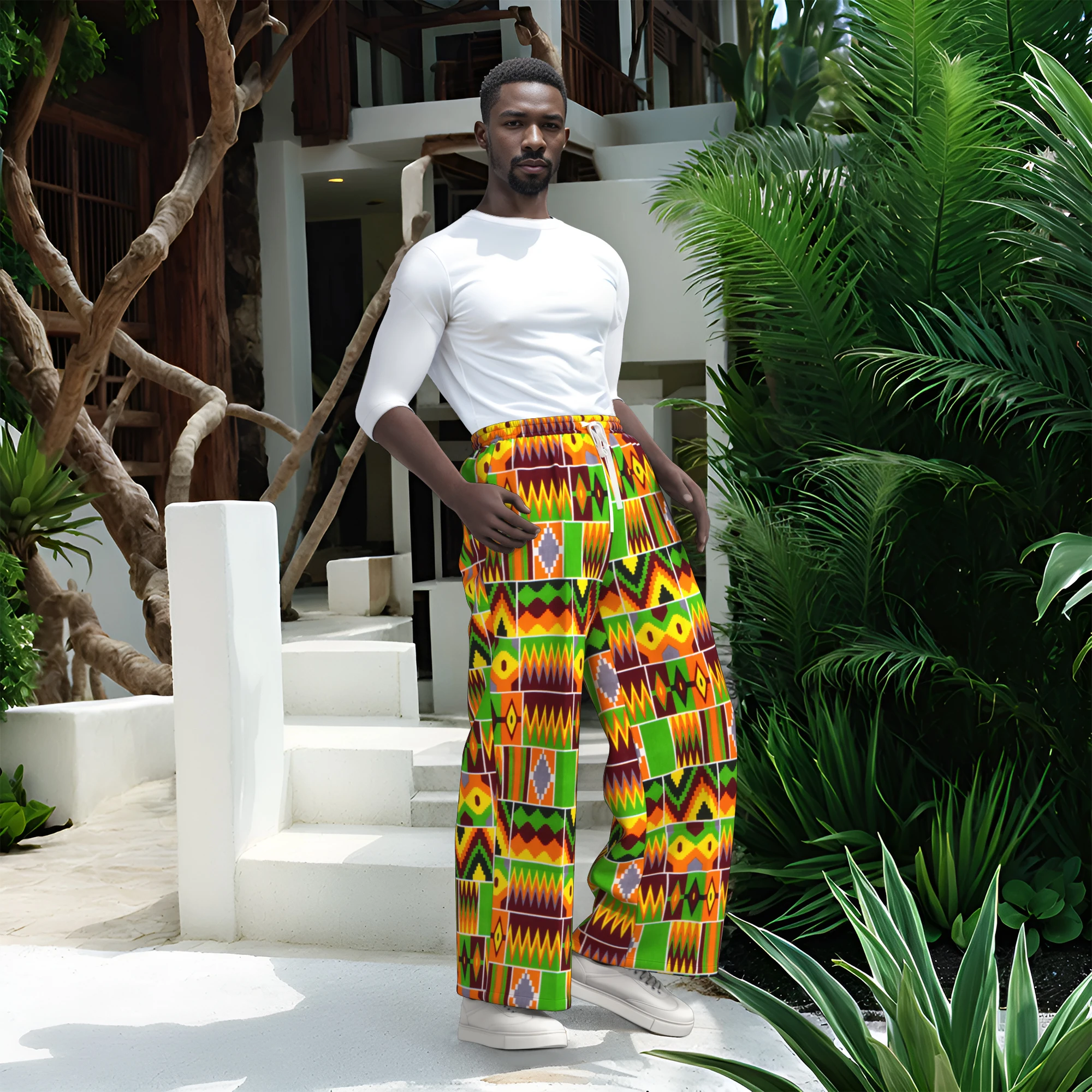 

African Men's Pants Ankara Print Fashion Pattern Casual Pants Dashiki Long Trousers Male Outfits Customized