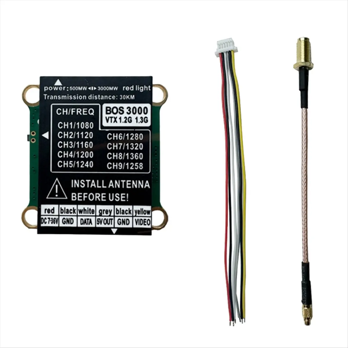 2026 Trend-1.2G 1.3G 3W VTX High Power 3000mw 9-Channel FPV Transmitter PAL/NTSC for RC DIY FPV Drone