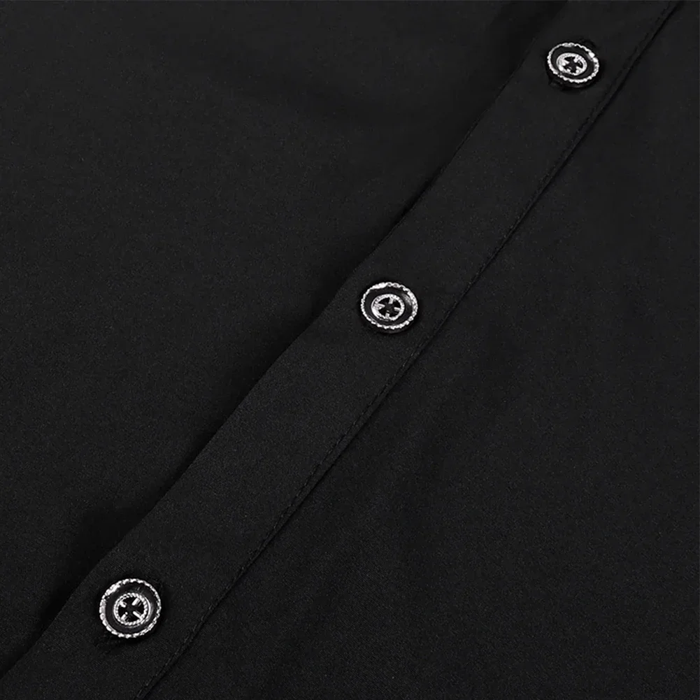 2025 New Mens Shirt Vampire Victorian Renaissance Gothic Ruffled Medieval Blouse Tops Party Shirts Fashion Cosplay Costumes