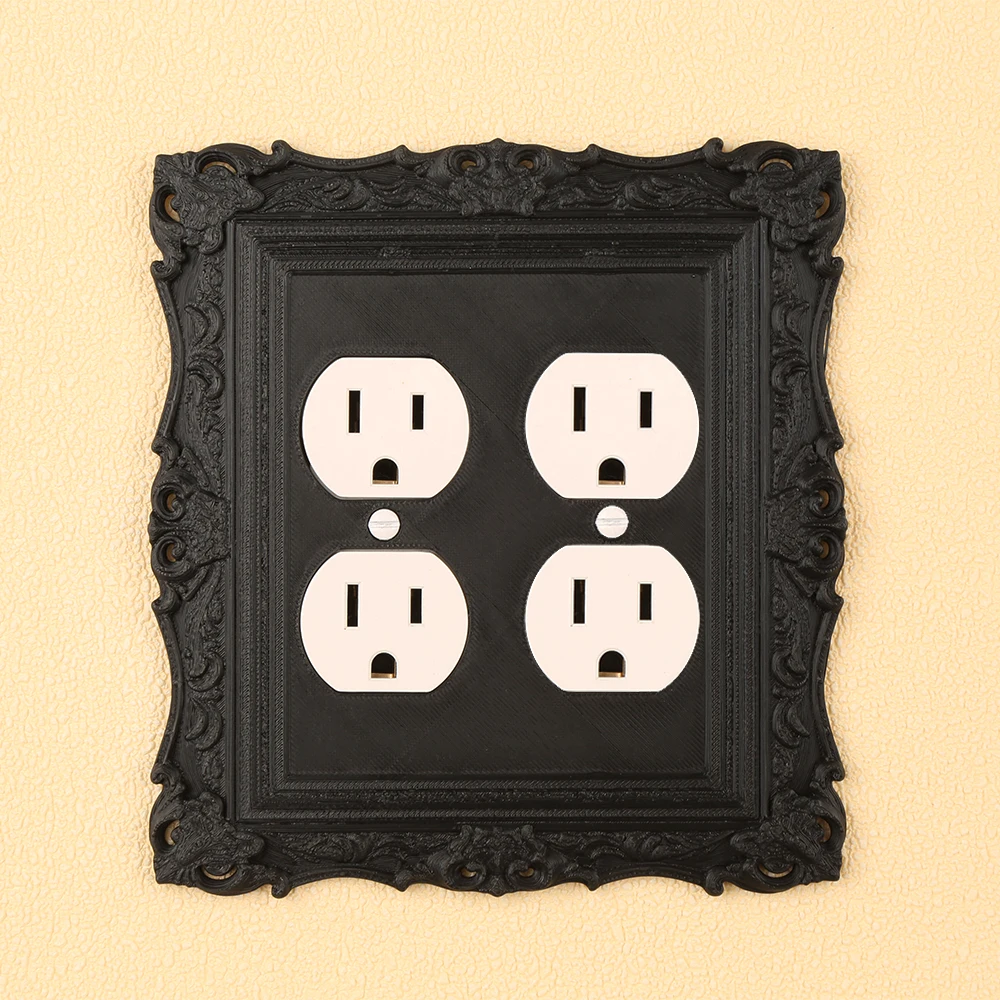 Cross-Border European Vintage Carved Light Switch Outlet Decorative Cover For Retro Home Wall Decoration