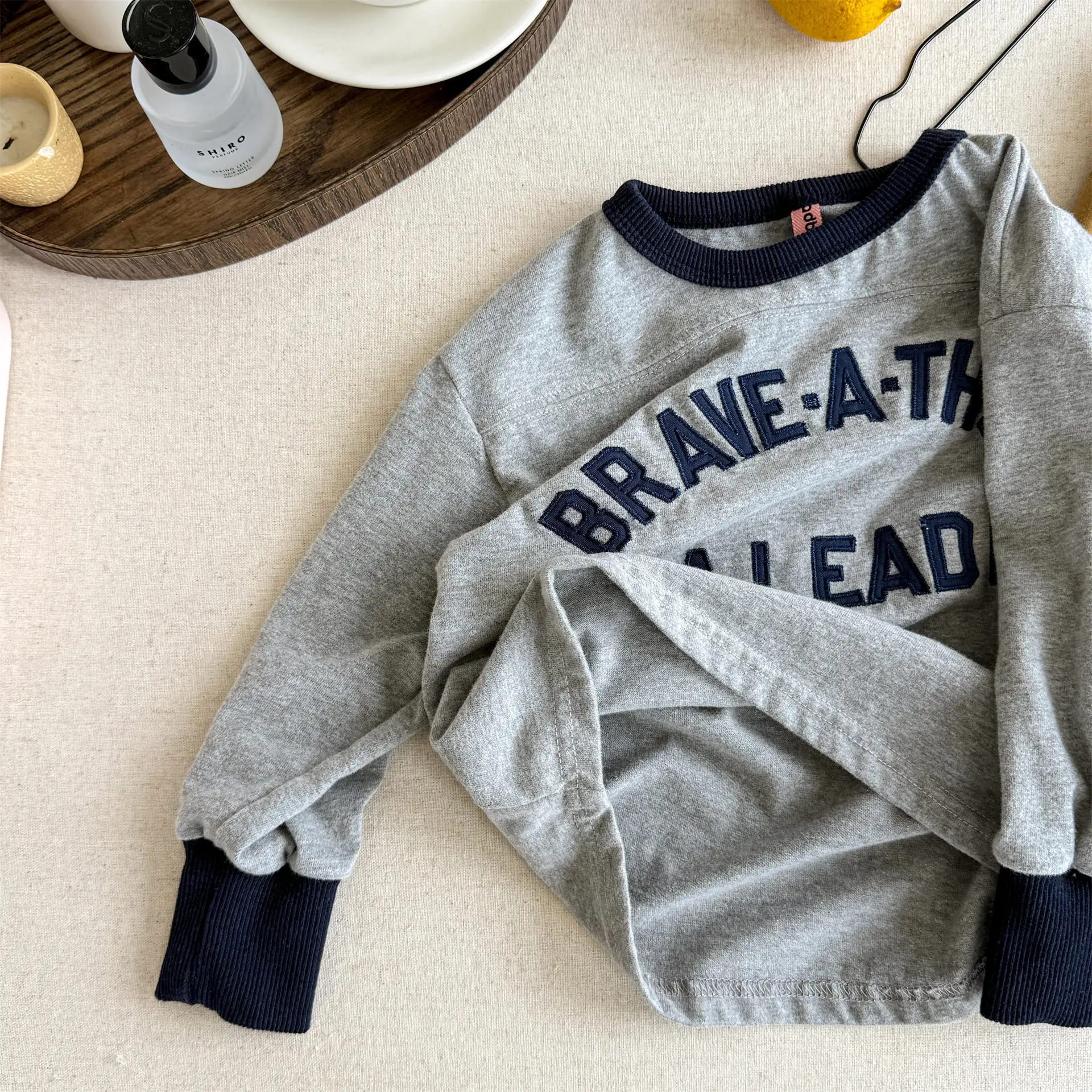 2025 Autumn New Children Long Sleeve T Shirts Boys Girls Letter Print Casual Sweatshirt Loose Baby Girl Shirts Kids Clothes